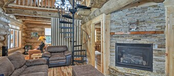 Custom Log Cabin w/ Deck & 45 Acres By Pine River!
