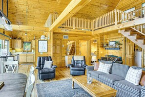 Front of property - Peaceful Long Lake Cottage w/ Deck, Dock & Kayaks! (Branch)