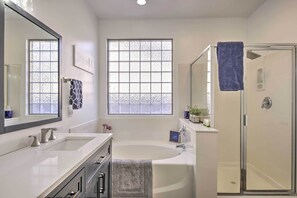 House (4 Bedrooms) | Interior - Fire Pit, Covered Patio: Stylish Goodyear Refuge (Goodyear)