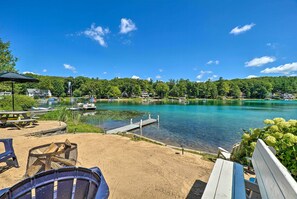 House (3 Bedrooms) | Front of property - Lakefront Newaygo Home - Private Dock, Kayaks (Newaygo)