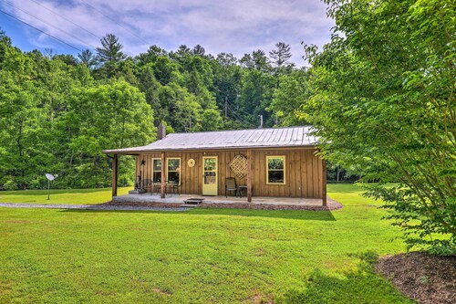 Porch & On-site Creek: Marshall Cabin Retreat