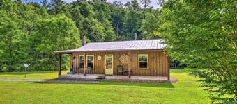 Porch & On-site Creek: Marshall Cabin Retreat