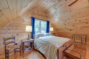 House (2 Bedrooms) | 2 bedrooms, iron/ironing board, bed sheets - Warm & Cozy Cabin w/ Deck on Top of the Blue Ridge (Fancy Gap)