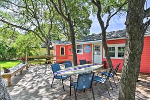 House (3 Bedrooms) | Interior - Furnished Deck & Dock: Renovated Sargent Cabin! (Bay City)