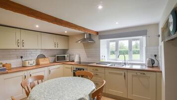Fridge, dishwasher, electric kettle, toaster