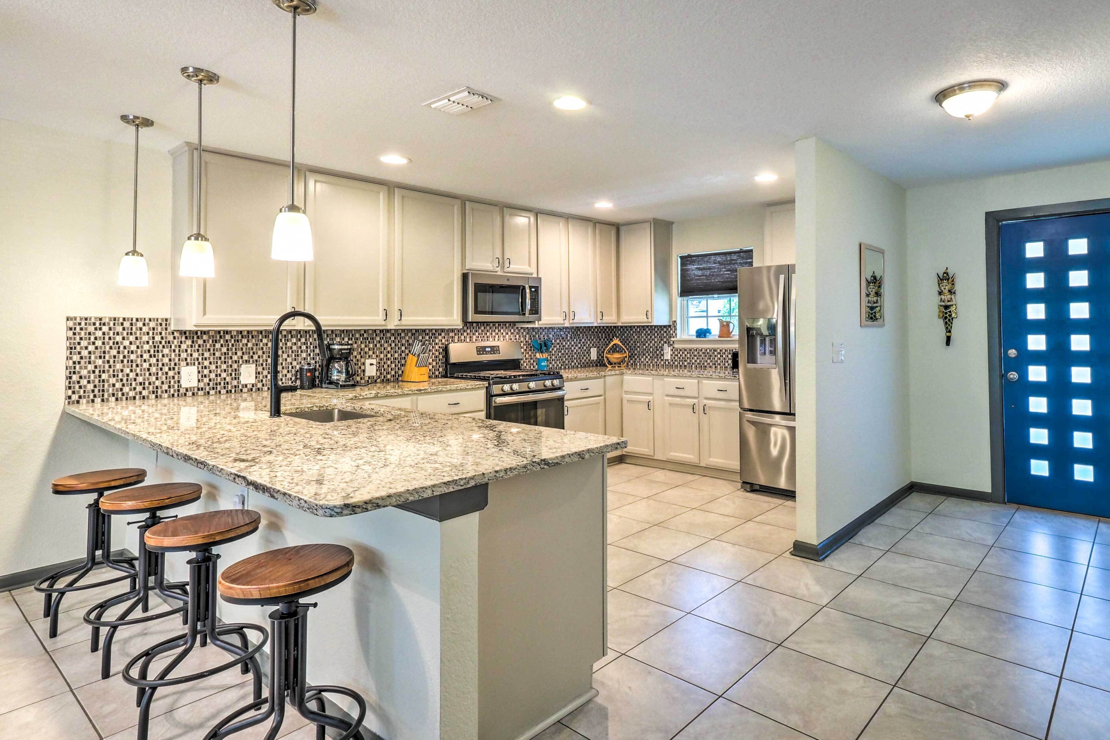 Microwave, oven, stovetop, dishwasher