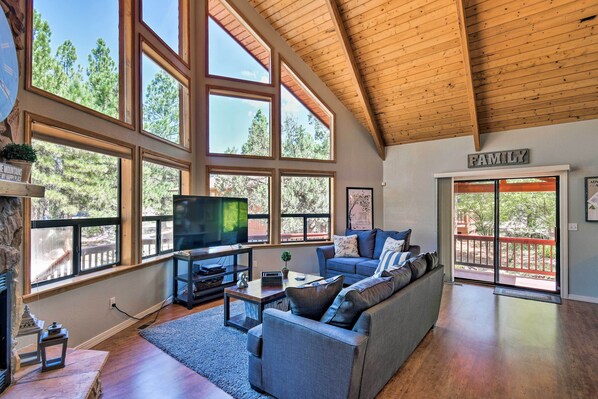 House (2 Bedrooms) | Interior - Fire Pit & Furnished Deck: Modern Munds Park Cabin (Munds Park)