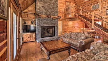 House (3 Bedrooms) | Living area | TV, fireplace