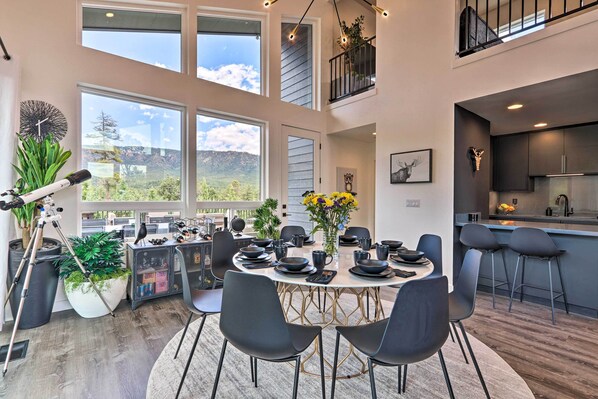 House (3 Bedrooms) | Interior - Fire Pit, Deck & Mtn Views: Upscale Pine Cabin! (Pine)