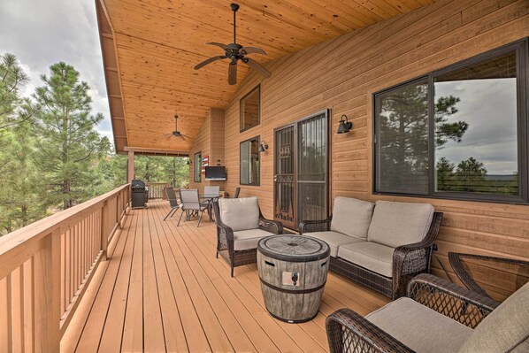 House (3 Bedrooms) | Front of property - Deck & Views: Dog-friendly Cabin in Show Low! (Show Low)
