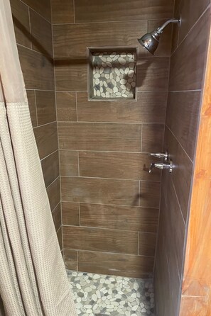 House (1 Bedroom) | Bathroom | Shower - Pet-friendly Cloudcroft Cabin w/ Forest Views! (Cloudcroft)