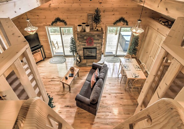 House (1 Bedroom) | Interior - Hot Tub & Loft: Mountain-view Sevierville Cabin (Sevierville)