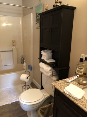 Hair dryer, towels, soap, shampoo - Abuts Bank of NH Pavilion  (Gilford)