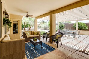 Outdoor dining - Gorgeous Goodyear Home w/ Pool & Hot Tub! (Goodyear)