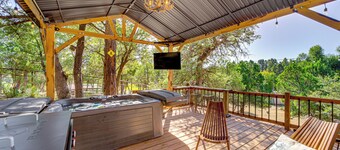 松樹小屋熱水浴缸遊戲室寵物友好