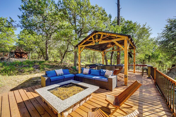 House (3 Bedrooms) | Front of property - Hot Tub, Game Room: Dog-friendly Pine Cabin! (Pine)