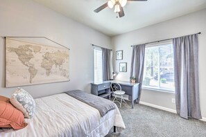 2 bedrooms, iron/ironing board, bed sheets