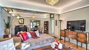 TV, DVD player, books