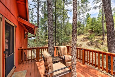 Deck & Forest Views: Peaceful Prescott Cabin