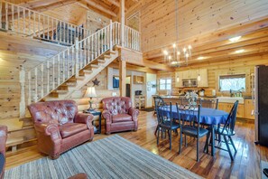 House (4 Bedrooms) | Front of property - Modern Log Cabin w/ Rec Room, Steps to Lake! (Pine City)