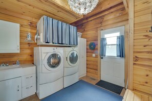 House (4 Bedrooms) | Interior - Modern Log Cabin w/ Rec Room, Steps to Lake! (Pine City)