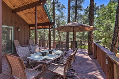 Deck w/ Wooded Views: Rustic-chic Prescott Cabin!