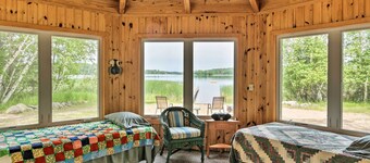 Rustic Cozy Cabin on Island Lake w/ Fire Pit, Dock