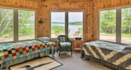 Rustic Cozy Cabin on Island Lake w/ Fire Pit, Dock