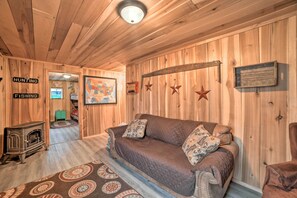 House (2 Bedrooms) | Interior - Remote Kentucky Cabin w/ Fire Pit & 2 Ponds (New Concord)