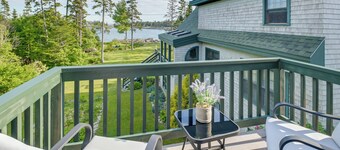Waterfront Prospect Harbor Cottage: Yard, Fire Pit