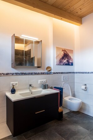 Dusche, Haartrockner, Handtücher