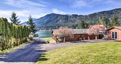 Lakefront Cabin w/ Stunning Mountain Views & Dock!