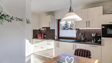Fridge, microwave, stovetop, dishwasher