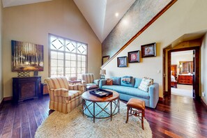 TV, fireplace, DVD player, foosball