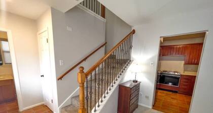 Two-story, two-bedroom, blocks from Downtown New Braunfels, Comal River, and Texas Tubes