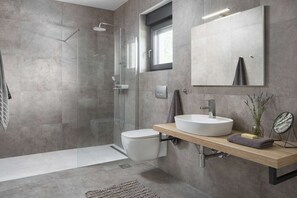 Combined shower/tub, bidet
