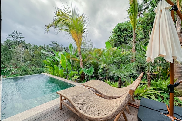 One Bedroom Private Pool Villa with Valley View | 1 間臥室、埃及棉床單、高級寢具、免費迷你吧物品