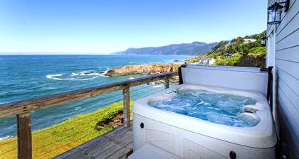 Exquisite Oceanview! by OceanviewHotTubs Tesla Charging Shelter Cove Oceanfront