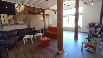 TV, video games, DVD player, stereo