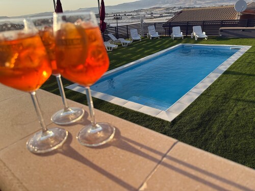 Villa "Nicolai - First Floor" with Mountain View, Shared Pool, and Private Terrace