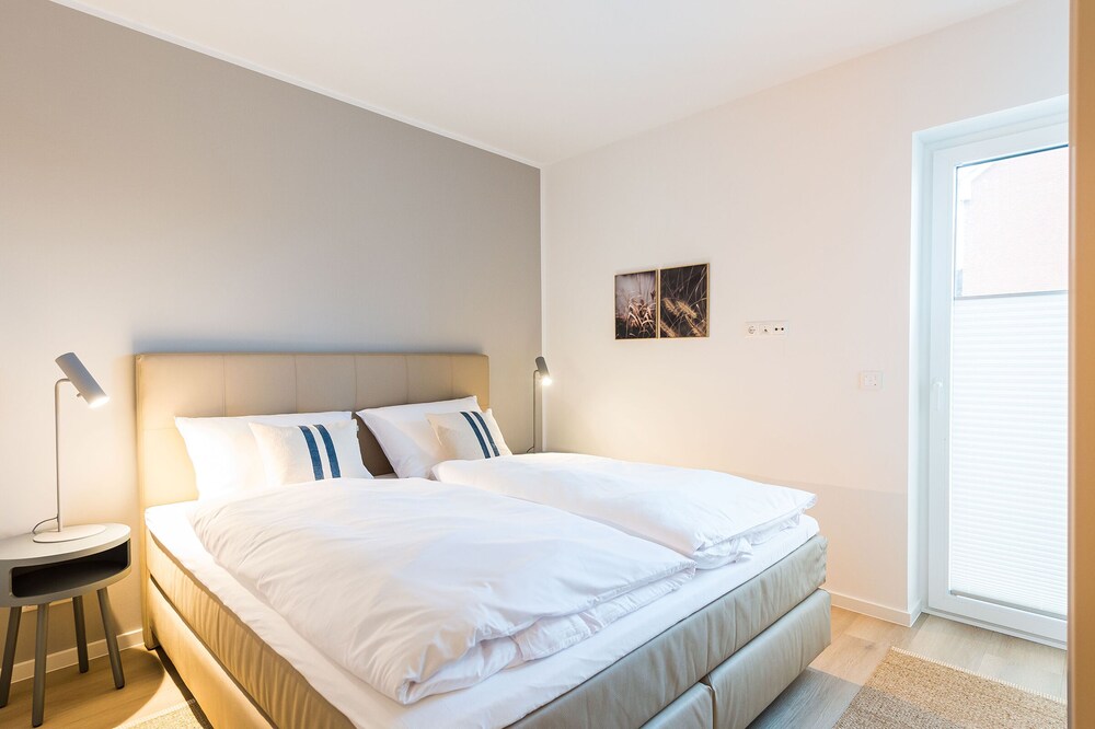 The modern apartment is just a few meters from the beach and the baltic