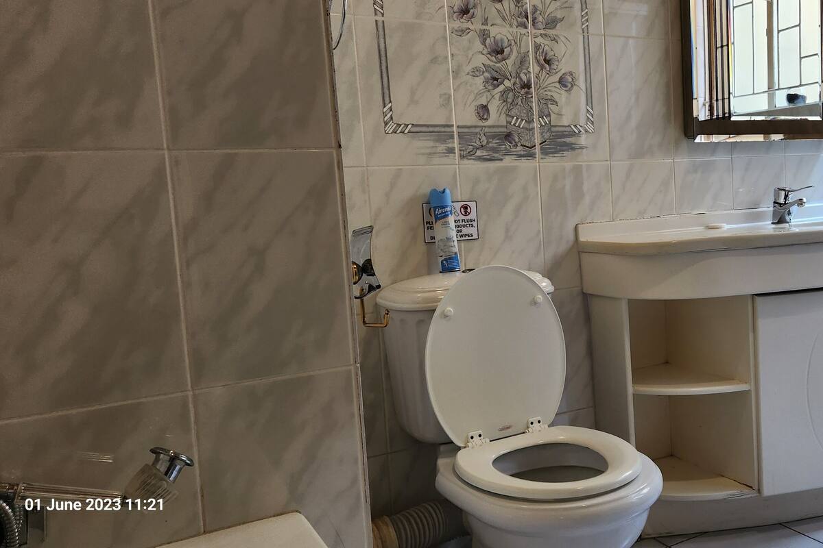 Basic Room | Bathroom | Shower, towels, shampoo, toilet paper