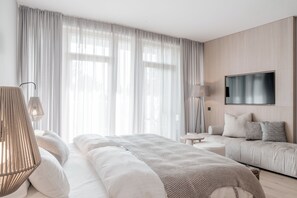 Studio Deluxe, 1 très grand lit | Couette en duvet d'oie, coffres-forts dans les chambres