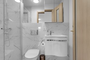 Superior Apartment | Bathroom | Shower, free toiletries, hair dryer, towels