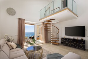 TV, fireplace, stereo - Luxury villa Castello Rogoznica with private heated pool, sauna and gym (Rogoznica)