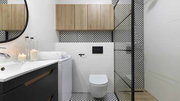Classic Apartment | Bathroom | Shower, towels