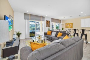 TV, fireplace, offices