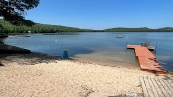 Plage, chaises longues