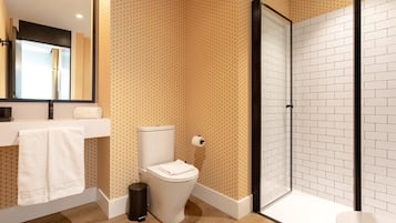 Regadera, secadora de cabello, toallas