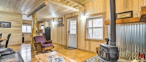 Smart TV, fireplace, video games, DVD player